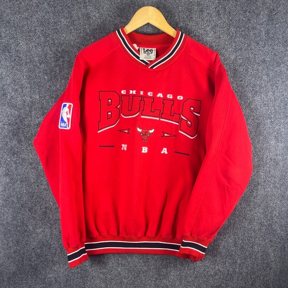 Vintage Lee Sport Chicago Bulls NBA Sweatshirt Pullover Red Mens - Picture 1 of 7